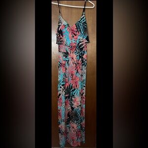 Tropical print maxi dress
